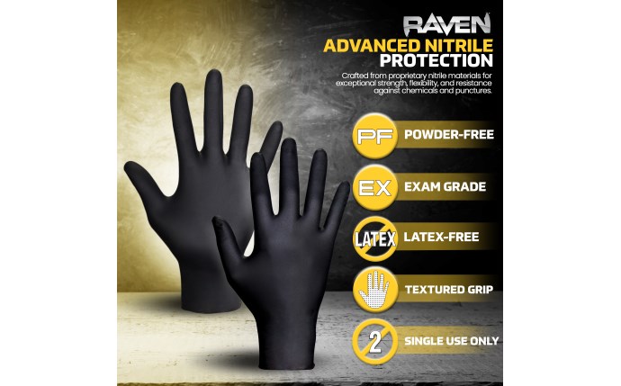 onoff専用 RAVEN DARK SAS Safety Group | Raven® Powder-Free Exam Grade Nitrile